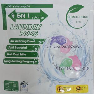 lessive 5 en 1 senteur pêche 50 capsules